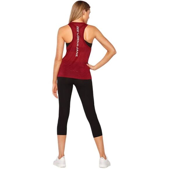 𝅺LORNA Jane NWT Superfine Active Muscle Tank Top in Dark Red Size Medium - Picture 3 of 16